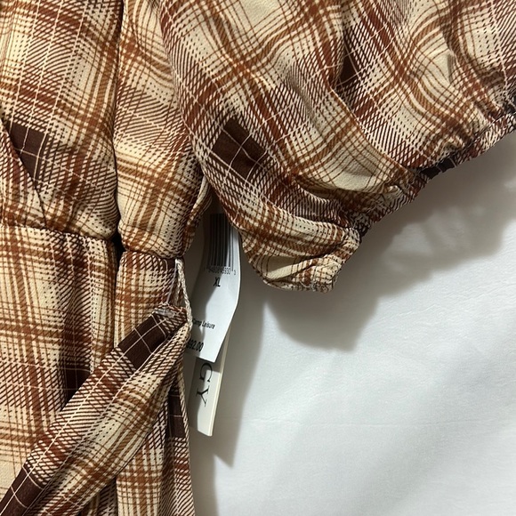 Luxology Tan and Brown Scoop Neck Sundress - Picture 7 of 11